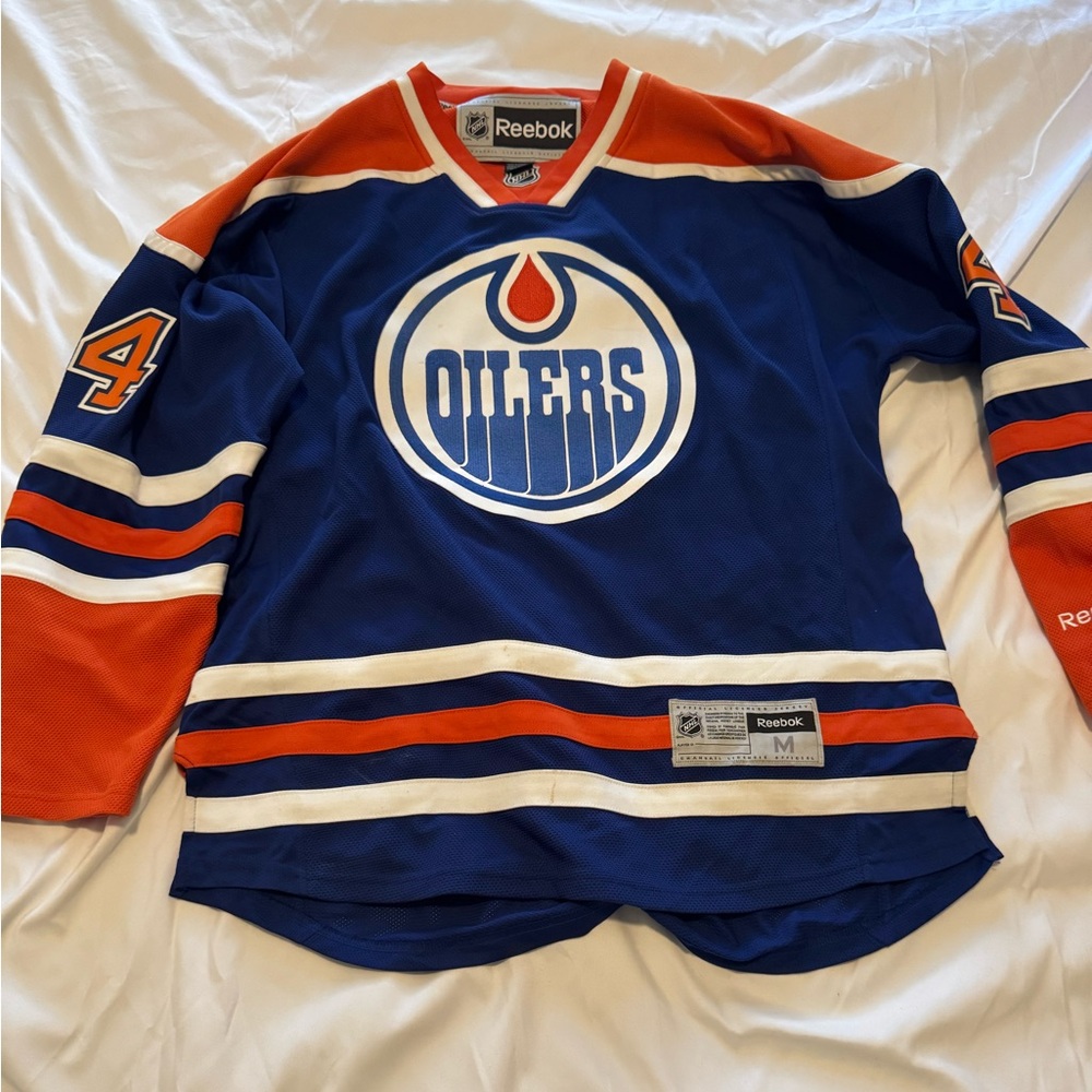 Men’s Edmonton Oilers #4 Taylor Hall Reebok Premier Jersey